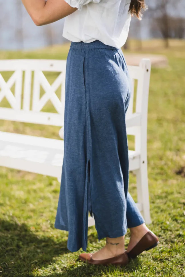 Pennie Ginia HW Skirt V Indigo Melange