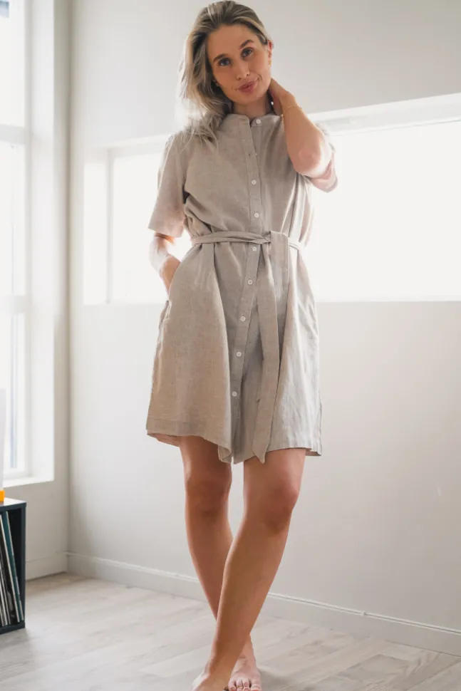 Pennie Ginia 2/4 Shirt Dress Sand
