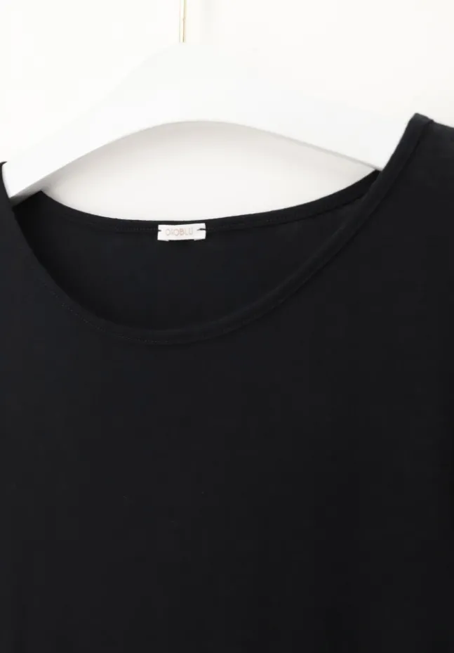 Perfect Line Cashmere Lace T-Shirt Long Sleeve Black