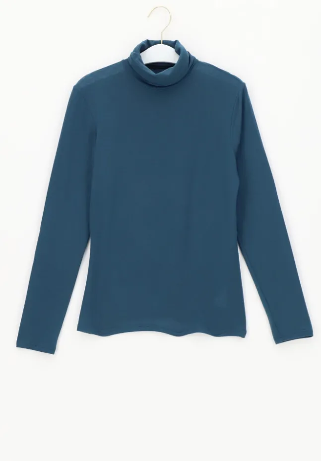 Perfect Line Cashmere Turtleneck Cobalto