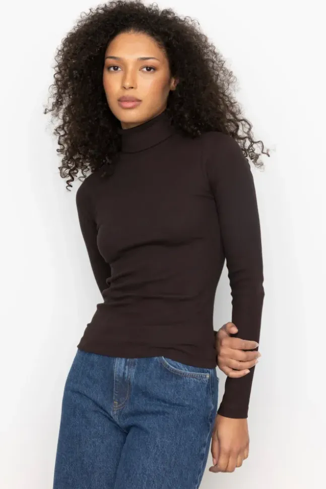 Petra Rib Turtleneck Dark Brown