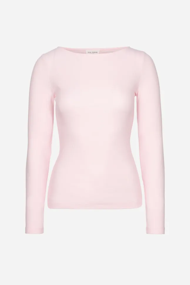 Petronella Rib Boatneck Light Pink