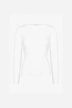 Petronella Rib Boatneck Offwhite