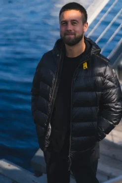 Pharrell Hooded Down Bomber Black