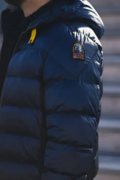 Pharrell Hooded Down Bomber Man Blue Navy
