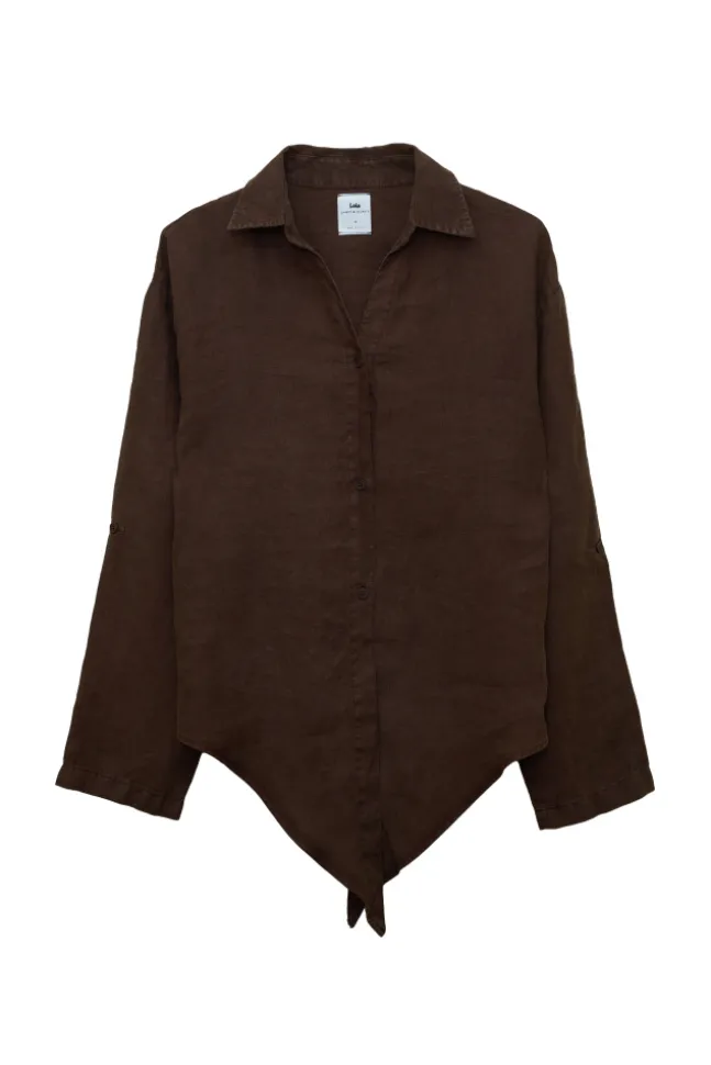 Pia Linen Shirt Chocolate Martini