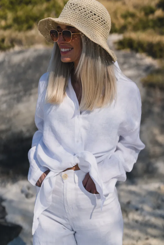 Pia Linen Shirt White