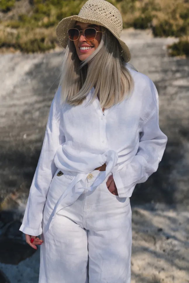 Pia Linen Shirt White