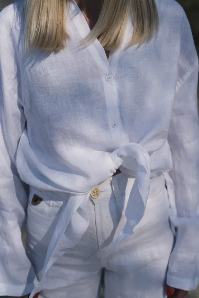Pia Linen Shirt White