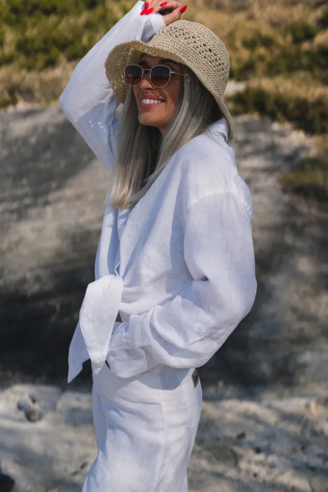Pia Linen Shirt White