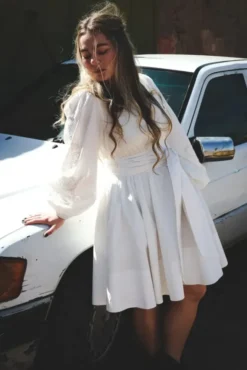 Poplina Dress White
