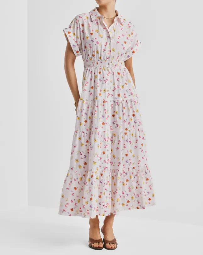 Poplin Shirt Dress Morning Bloom