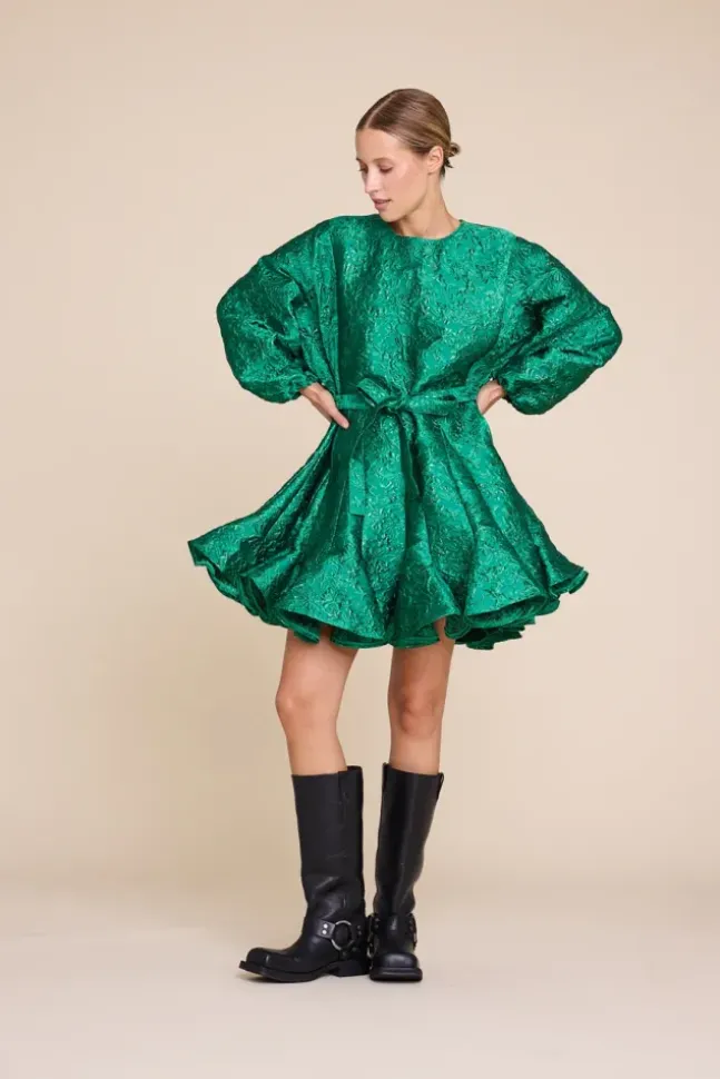 Poppi Metallic Dress Green