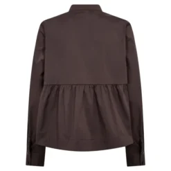 Poppy LS Flare Blouse Dark Brown