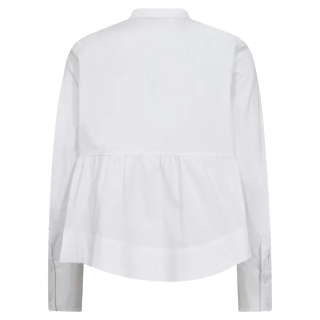 Poppy LS Flare Blouse White