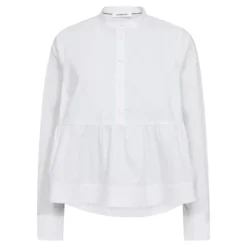 Poppy LS Flare Blouse White