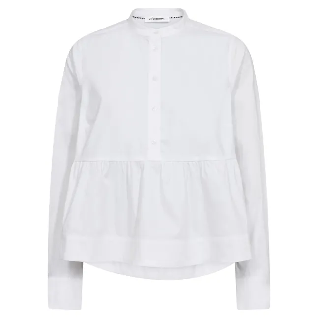 Poppy LS Flare Blouse White