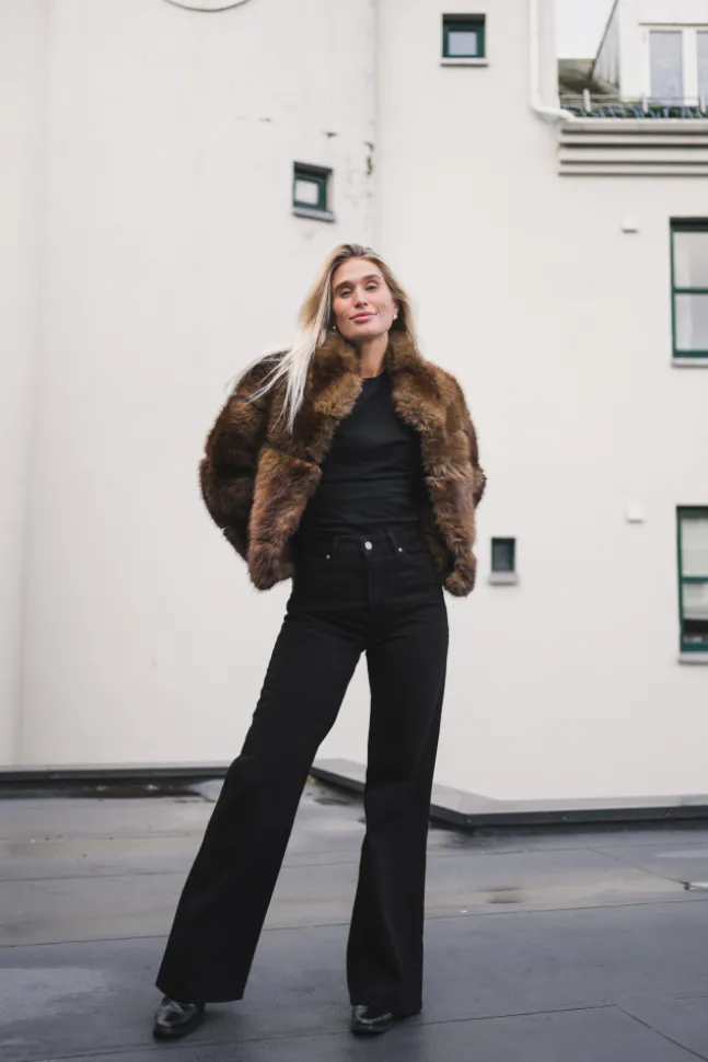 Posh Short Coat Dark Brown