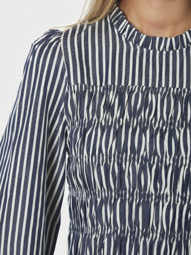 Possa Big Stripe Blouse Navy