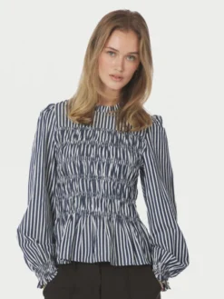 Possa Big Stripe Blouse Navy