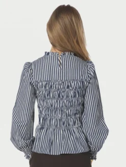 Possa Big Stripe Blouse Navy