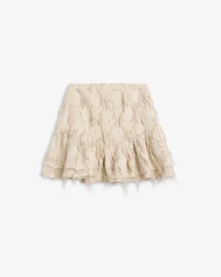Posy Fray Skirt Raw Beige