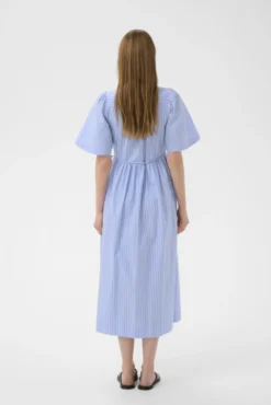Raelynn Wrap Dress Blue And Summer Stripe
