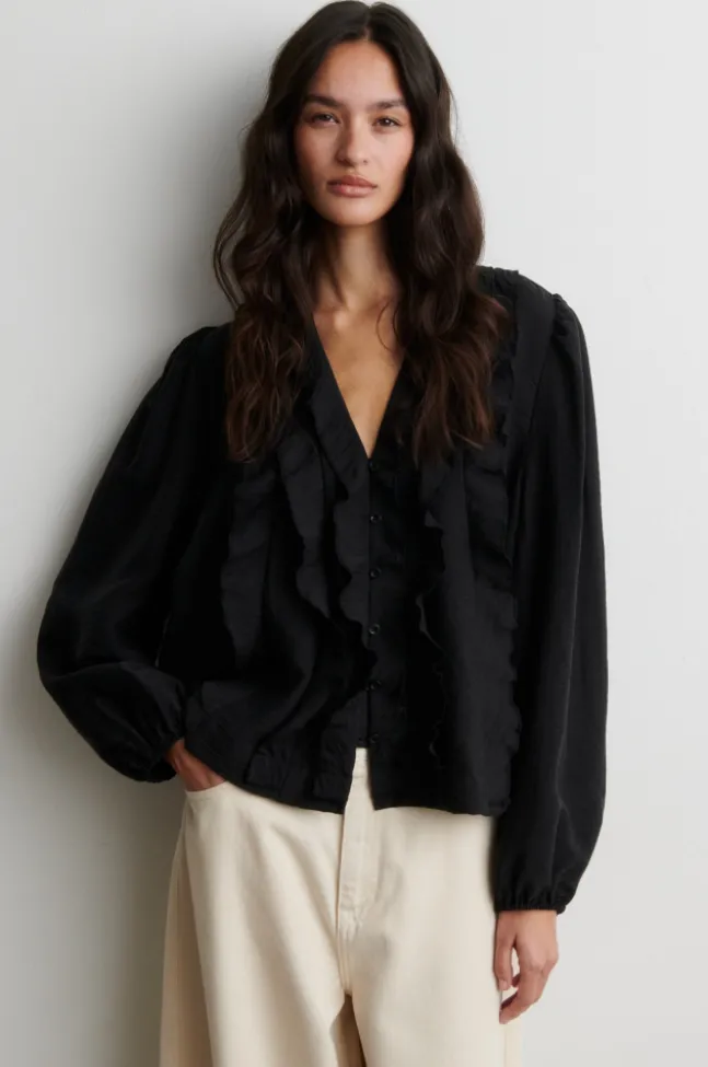 Rayna Frill Blouse Black