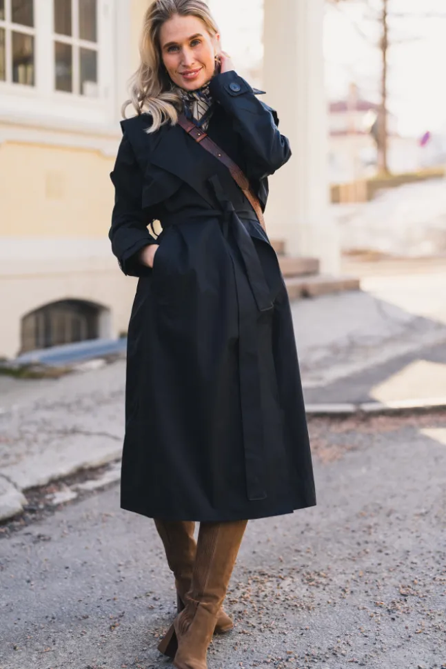 Regndråpe Trench Coat New Black
