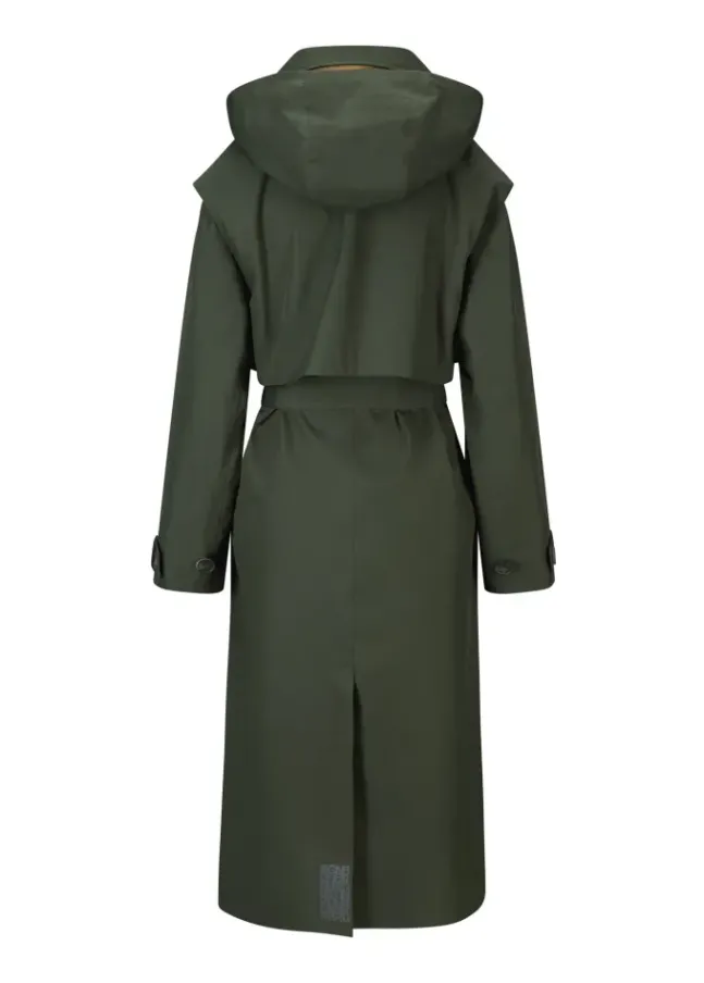 Regndråpe Trench Coat Rosin Dark Green