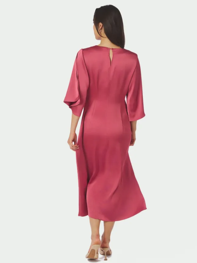 Remara Heavy Sateen Dress Cherry Pink