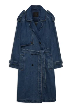 Rickie Maxi Trench Cabana Blue