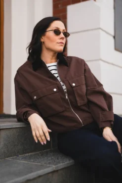 Rivera Canvas Boxy Jacket Brown