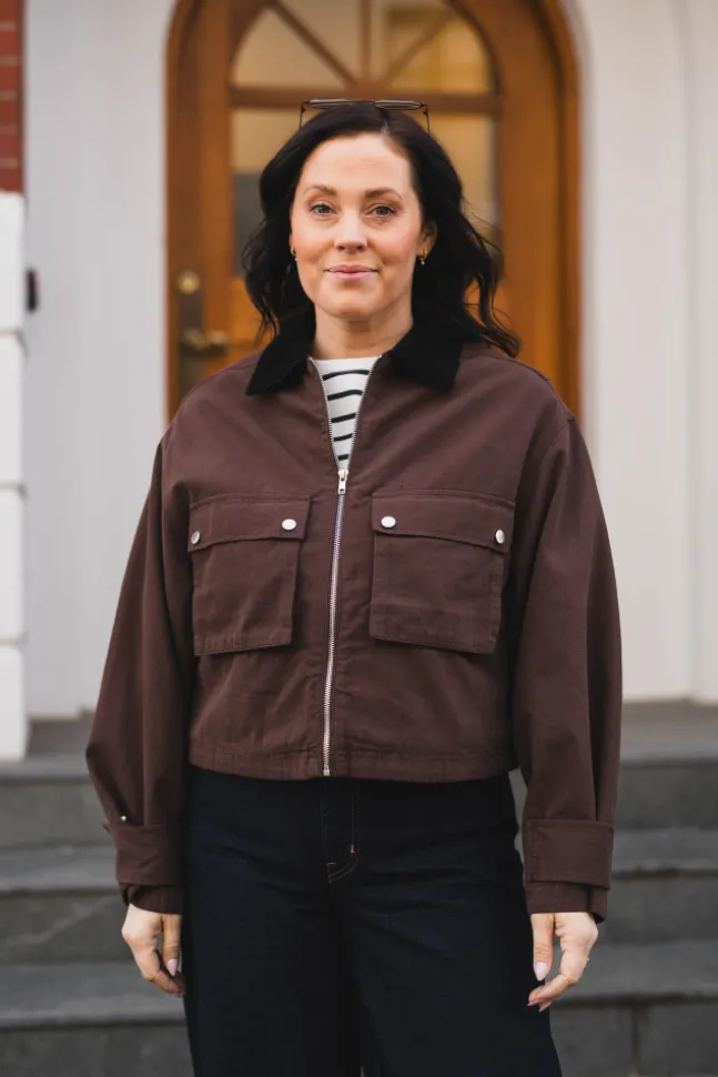 Rivera Canvas Boxy Jacket Brown
