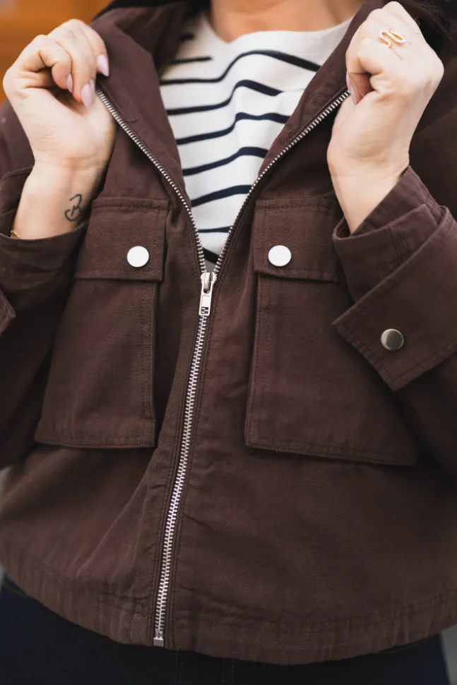 Rivera Canvas Boxy Jacket Brown
