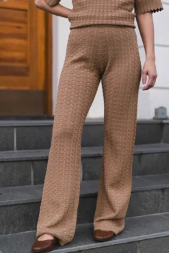 Rizzy Fine Crochet Pants Taupe