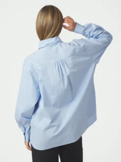 Rochelle Scarf Fine Stripe Shirt Light Blue