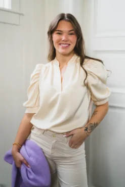 Roella Heavy Sateen Blouse Light Yellow