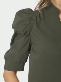 Roella Poplin Blouse Army