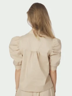 Roella Poplin Blouse Dark Sand
