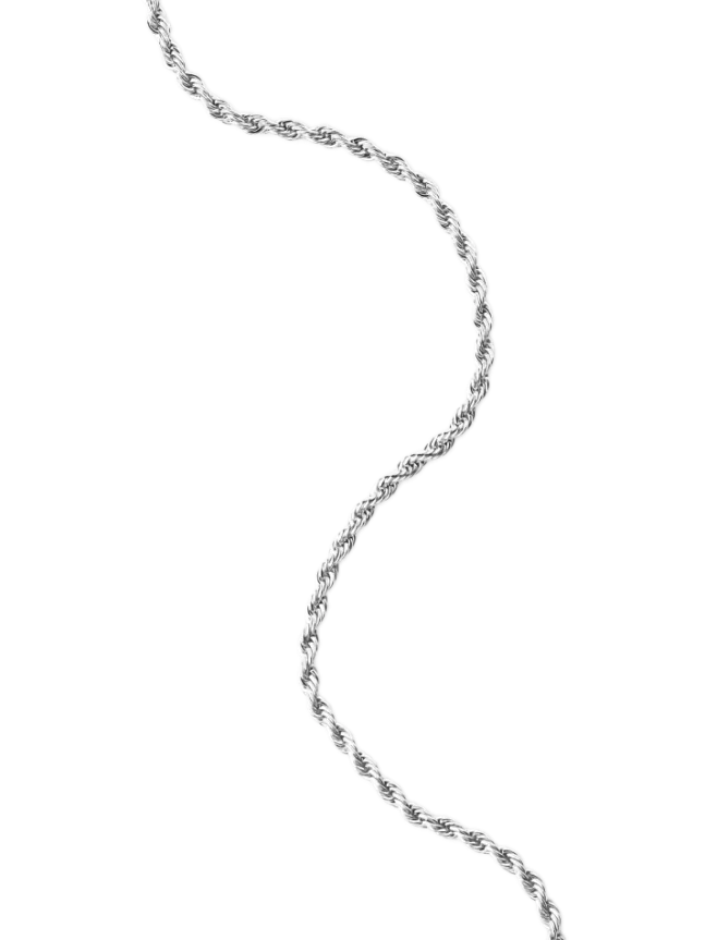Rope Chain Necklace Silver