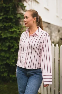 Rosa Wide Stripe Shirt Light Pink