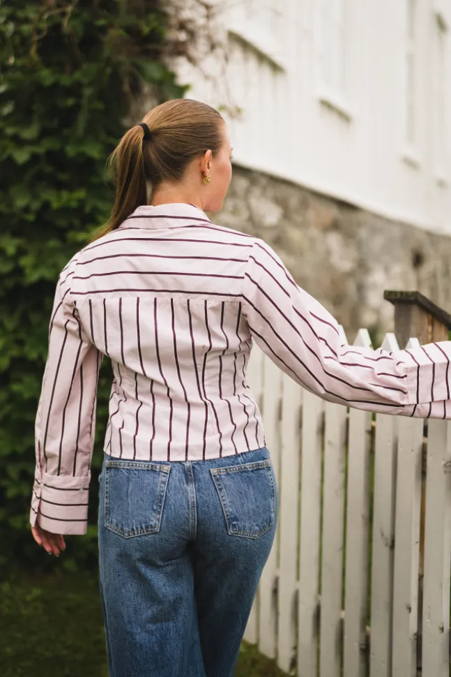 Rosa Wide Stripe Shirt Light Pink