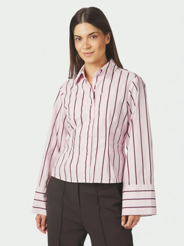 Rosa Wide Stripe Shirt Light Pink