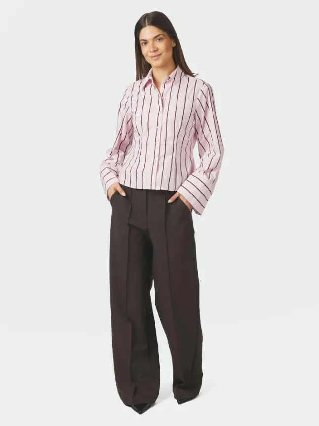 Rosa Wide Stripe Shirt Light Pink