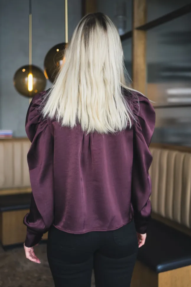 Rosslyn Heavy Sateen Blouse Burgundy
