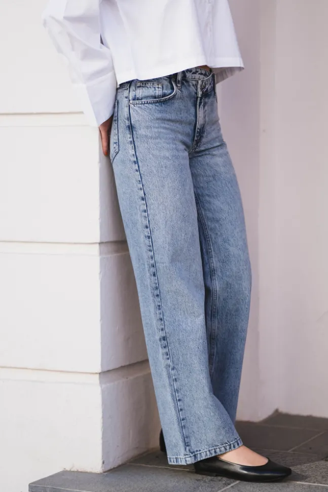 Ruthie Asym Wide Jeans Denim Blue