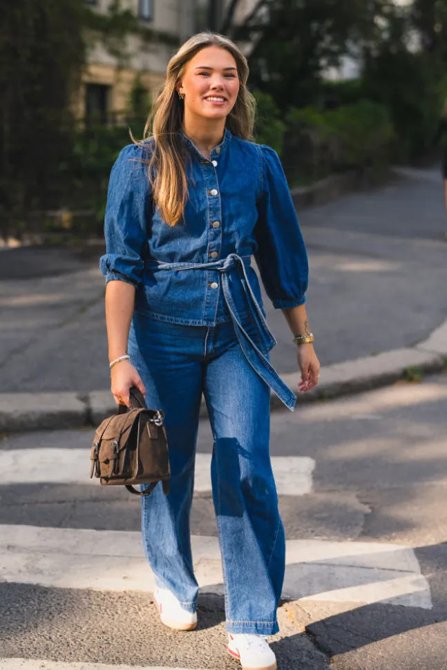 Rylan Elena Pants Mid Blue Wash
