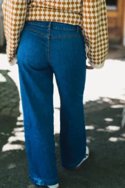 Rylan Elena Pants Mid Blue Wash