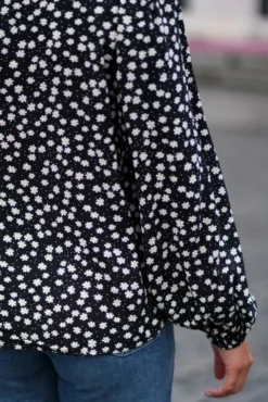 Sabby LS Shirt Black Flower